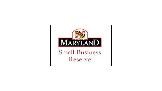 A small business reserve sign with the maryland logo.