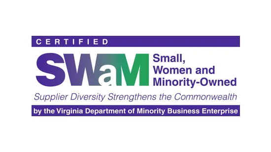 A logo for the small, women and minority owned business certification program.